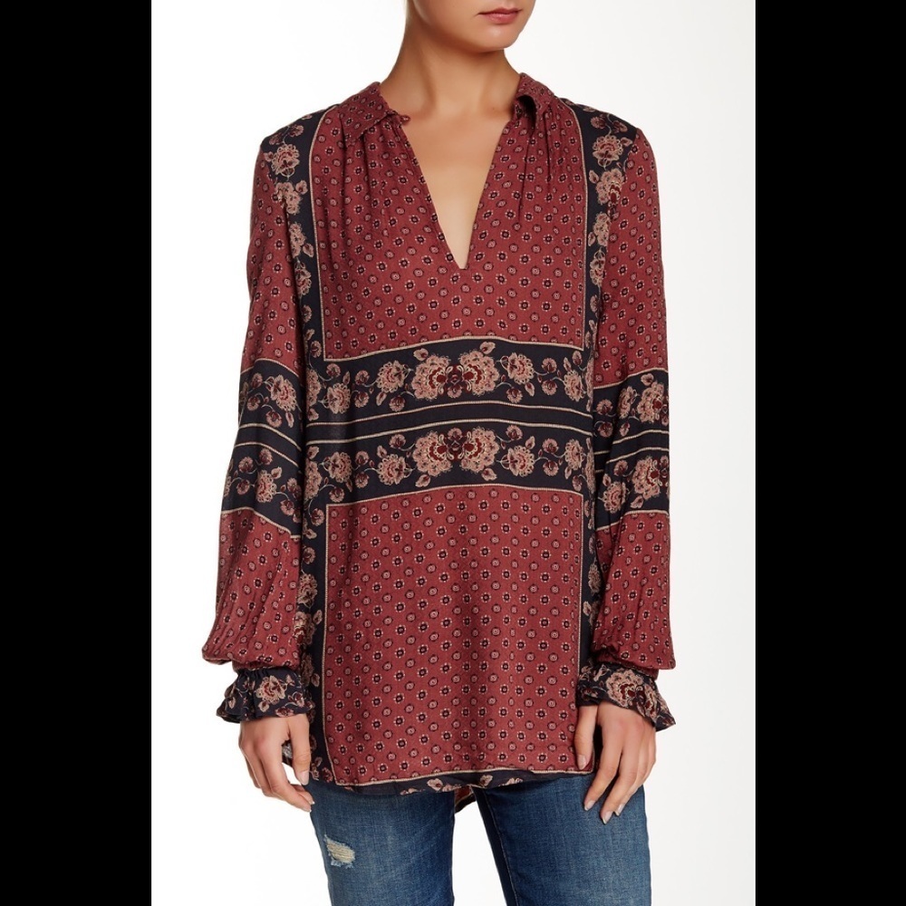 Free People Changing Times Floral Print Tunic XS